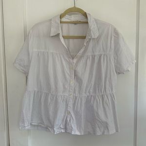 Madewell XL tiered white button down - short sleeve